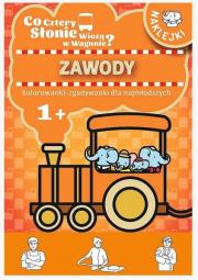 Co cztery słonie wiozą w wagonie? Zawody. Wydawca: Trefl. Dadada.pl Opakowanie Co cztery słonie wiozą w wagonie? Zawody