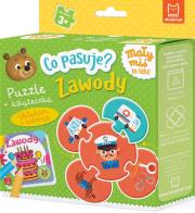 Okładka książki Co pasuje? Zawody. Puzzle + książeczka