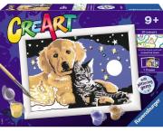 Opakowanie CreArt dla dzieci: Pies z kotkiem nocą