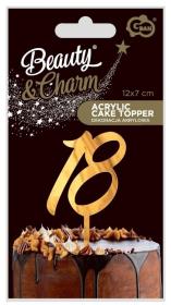 Opakowanie Dekoracja akrylowa na tort 18 urodziny złota