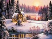 Opakowanie Diamentowa mozaika domek zimą w lesie NO-1007775