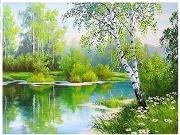 Opakowanie Diamentowa mozaika jeziorko w wiosennym lesie NO-1008534