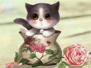 Opakowanie Diamentowa mozaika Kot w wazonie 60370