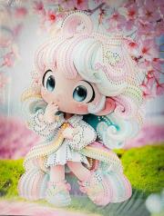 Opakowanie Diamentowa mozaika na ramie Słodka dziewczynka z kwiatami