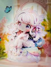 Opakowanie Diamentowa mozaika na ramie Słodka dziewczynka z motylem