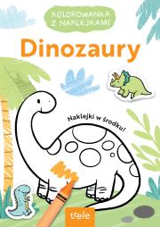 Dinozaury. Kolorowanka z wykrojnikiem. Autor: Opracowanie zbiorowe. Dadada.pl Okładka książki Dinozaury. Kolorowanka z wykrojnikiem