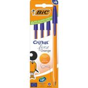 Długopis Orange Fine Cristal 4szt niebieski BIC. Wydawca: Bic. Dadada.pl Opakowanie Długopis Orange Fine Cristal 4szt niebieski BIC