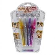 Długopisy do tatuażu z brokatem FESTIVAL FEELINGS 4 kolory. Wydawca: TRENDHAUS. Dadada.pl Opakowanie Długopisy do tatuażu z brokatem FESTIVAL FEELINGS 4 kolory