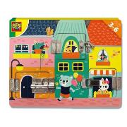 Opakowanie Drewniana  tablica z  zamkami i zatrzaskami