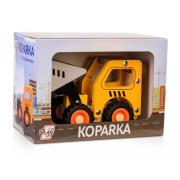 Drewniane auto z oponami - koparka. Wydawca: Daffi. Dadada.pl Opakowanie Drewniane auto z oponami - koparka