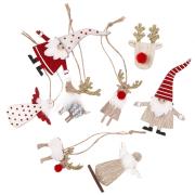 Opakowanie Drewniane motywy świąteczne multikolor 8szt
