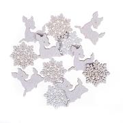 Opakowanie Drewniane sarenki i śnieżynki białe 3,5cm 12szt