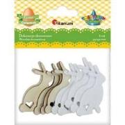 Opakowanie Drewniane zające 33x50mm białe 10szt