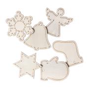 Opakowanie Drewniane zawieszki świąteczne 6szt