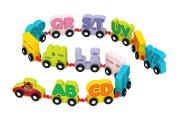 Opakowanie Drewniany pociąg z literkami
