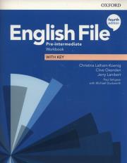 English File 4E Pre-Intermediate WB + key OXFORD. Autor: Latham-Koenig Christina, Oxenden Clive, Lambert Jerry. Dadada.pl Okładka książki English File 4E Pre-Intermediate WB + key OXFORD
