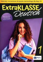 Extraklasse Deutsch 1 Materiały ćwiczeniowe do języka niemieckiego dla klasy VII. Autor: Kozubska Marta, Krawczyk Ewa, Zastąpiło Lucyna. Dadada.pl Okładka książki Extraklasse Deutsch 1 Materiały ćwiczeniowe do języka niemieckiego dla klasy VII