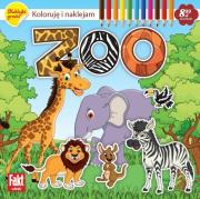 Fakt naklejki. ZOO. Koloruję i naklejam. Autor:   Praca zbiorowa. Dadada.pl Okładka książki Fakt naklejki. ZOO. Koloruję i naklejam