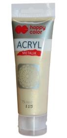 Opakowanie Farba akryl 75ml jasne złoto metalik HAPPY COLOR