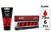 Opakowanie Farba akrylowa czerwień błyszcząca 75ml (6szt)