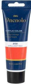 Farba akrylowa Finenolo 75ml czerwony DELI. Wydawca: DELI. Dadada.pl Opakowanie Farba akrylowa Finenolo 75ml czerwony DELI