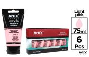 Opakowanie Farba akrylowa jasnoróżowa 75ml (6szt)