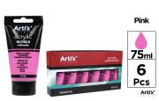 Opakowanie Farba akrylowa różowa 75ml (6szt)