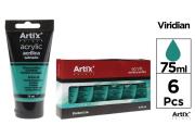 Opakowanie Farba akrylowa szmaragdowa 75ml (6szt)