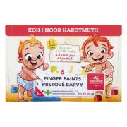 Farby do malowania palcami 50ml 6 kolorów. Wydawca: Koh-I-Noor. Dadada.pl Opakowanie Farby do malowania palcami 50ml 6 kolorów