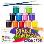 Farby plakatowe tempery zestaw 12 kolorów 20ml. Wydawca: Creative Deco. Dadada.pl Opakowanie Farby plakatowe tempery zestaw 12 kolorów 20ml