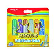 Farby plakatowe w sztyfcie KEYROAD 6 kolorów metalicznych. Wydawca: Keyroad. Dadada.pl Opakowanie Farby plakatowe w sztyfcie KEYROAD 6 kolorów metalicznych