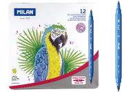 Opakowanie Flamastry z 2 końcówkami 12 kolorów MILAN