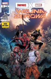 Fortnite x Marvel. Wojna zerowa 1/2022. Autor: Donald Mustard, Cage Christos. Dadada.pl Okładka książki Fortnite x Marvel. Wojna zerowa 1/2022