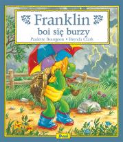 Franklin boi się burzy. Autor: Paulette Bourgeois, Patrycja Zarawska. Dadada.pl Okładka książki Franklin boi się burzy