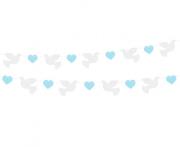 Opakowanie Girlanda papierowa Gołąbki niebieskie serduszka