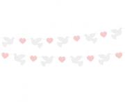 Opakowanie Girlanda papierowa Gołąbki różowe serduszka 150cm