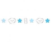 Opakowanie Girlanda papierowa mini Roczek niebieska 120cm