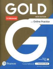 Gold C1 Advanced with Online Practice Coursebook. Autor: Burgess Sally, Thomas Amanda. Dadada.pl Okładka książki Gold C1 Advanced with Online Practice Coursebook