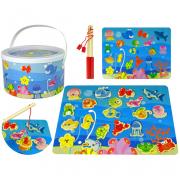 Opakowanie Gra Łowienie Rybek Zwierzęta Morskie Drewniane Magnes Puzzle 2 w 1