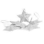 Opakowanie Gwiazdki brokatowe srebrne 6szt