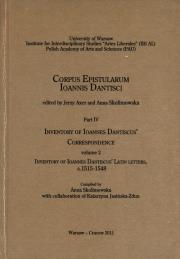 Opakowanie Inventory of Ioannes Dantiscus' Correspondence, part 4, vol. 2