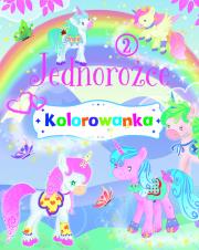 Jednorożce. Kolorowanka 2. Autor:   Praca zbiorowa. Dadada.pl Okładka książki Jednorożce. Kolorowanka 2