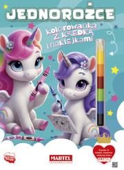 Okładka książki Jednorożce. Kolorowanka z kredką i naklejkami