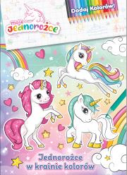 Jednorożce w krainie kolorów. Moje jednorożce. Dodaj kolorów. Autor: Opracowanie zbiorowe. Dadada.pl Okładka książki Jednorożce w krainie kolorów. Moje jednorożce. Dodaj kolorów
