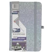 Kalendarz 2023 A6 tyg. Techno srebrny ELEFANT. Wydawca: ELEFANT. Dadada.pl Opakowanie Kalendarz 2023 A6 tyg. Techno srebrny ELEFANT