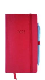 Opakowanie Kalendarz 2023 flex z gumką Dl tygodniowy czerwony V4