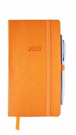 Opakowanie Kalendarz 2023 flex z gumką Dl tygodniowy pomarańczowy V6