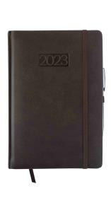 Opakowanie Kalendarz 2023 lux z gumką A5 dzienny brązowy V5