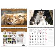 Kalendarz 2024 A4 terminarz 13 plansz Koty. Wydawca: EV-Corp. Dadada.pl Opakowanie Kalendarz 2024 A4 terminarz 13 plansz Koty