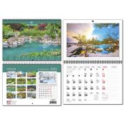 Kalendarz 2024 A4 terminarz 13 plansz Ogrody. Wydawca: EV-Corp. Dadada.pl Opakowanie Kalendarz 2024 A4 terminarz 13 plansz Ogrody